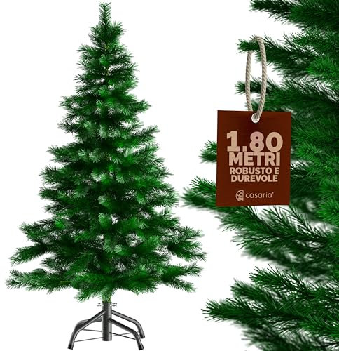 CASARIA® Weihnachtsbaum künstlich 180cm dichte Spitzen schneller Aufbau Metallständer naturgetreu schwer entflammbar grün Tannenbaum Deko Christmas