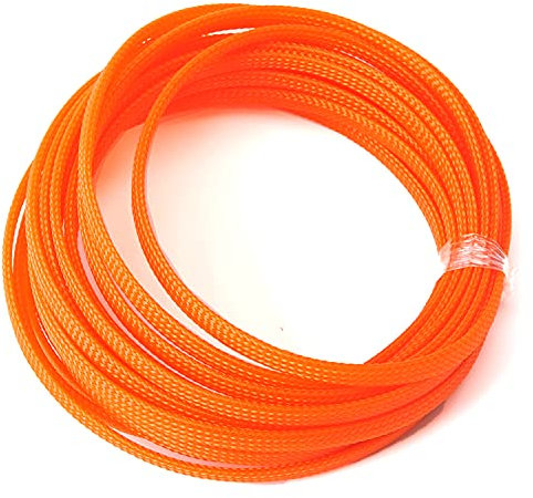 Othmro Guaina per cavi da 5 m, diametro 6 mm, protezione per gestione cavi intrecciata, organizer per cavi, per scrivania, TV, PC, 1 pezzo, arancione
