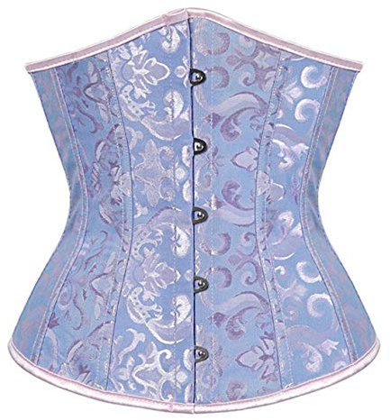 SxyBox Corsetto Donna Burlesque Underbust Corsetti Bustino per Halloween,Carnevale,Cosplay,Blu,M