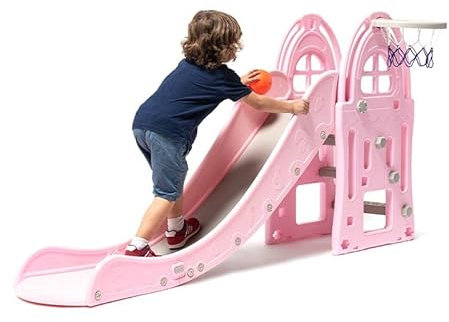 Toys Toboggan XL - Rose- Toboggan pour Jardins, Parcs et intérieurs. Jeux d'extérieurs idéales pour Filles et garçons