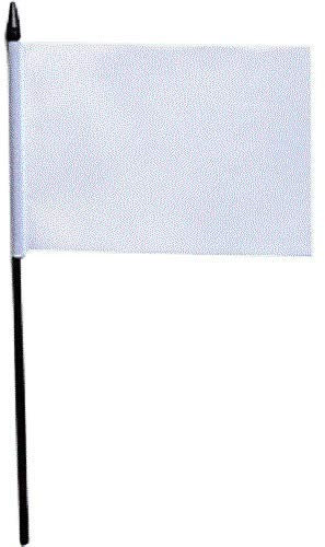 Plain White Small Waving Flag 6 x 4 inch Flag Superstore