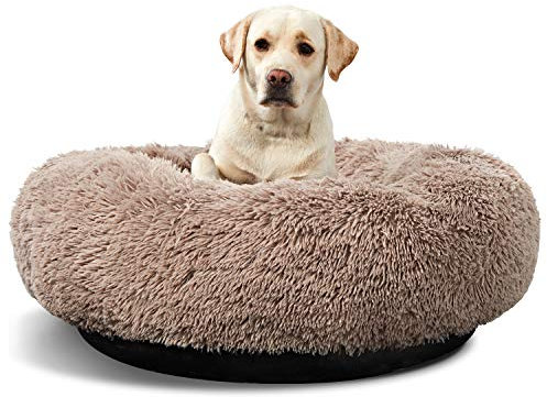 ANWA Waschbar Rundes Hundebett Groß, Donut Hundebett für Große Hunde, weiches Plüsch Hunde Haustierbett
