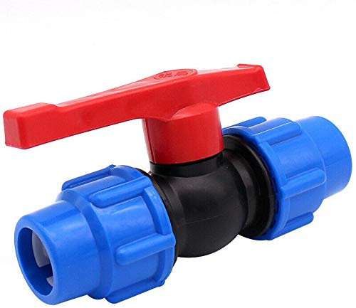 Zewool Absperrhahnventil für HDPE oder Alkathene Wasserrohr 20 mm bis 32 mm (25 mm) - Kugelhahn, Kunststoff, Blau und Schwarz