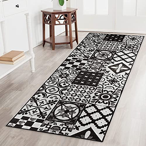 Teppichläufer Sligo | Feinschlingen Teppich mit Muster | Läufer für Küche, Flur & Wohnraum | Modernes Design (80 x 200 cm)