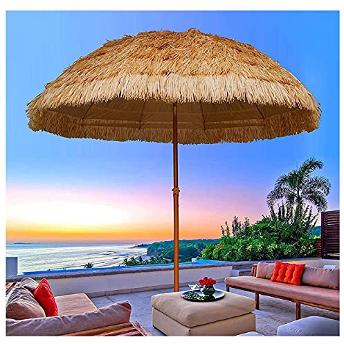 NMDCDH Sonnenschirm Runde Ø145cm Sonnenschirm Hawaiian Thatched Tiki Sonnenschirm Für Outdoor Sunshade Gardens Pool Balkon Patio Stroh Regenschirm