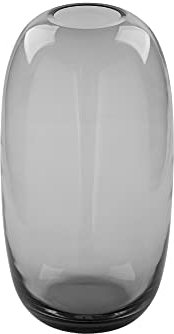 Fink [DL] Brasil, Vase, Glas, glatt, grau, L. 16 cm, B. 16 cm, H. 30 cm, D. 16,5 cm