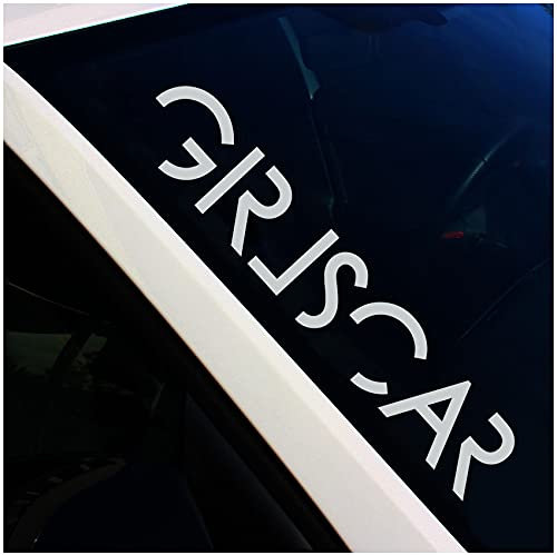 Finest Folia Frontscheibenaufkleber Schriftzug Girlscar Aufkleber für Windschutzscheibe Heckscheibe Frontscheibe Auto Fahrzeug Dekor Sticker FS128 (Mittelgrau, Innenklebend)