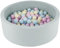 Velinda Bällebad Ballpool Kugelbad Bällchenbad Bällchenpool Kinder Pool mit 200 Bällen (Farbe der Bälle: pink, blau, gelb (Pastell))