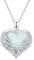 CUOKA MIRACLE Engelsflügel Herz Kette 925 Sterling Silber Schutzengel Flügel Anhänger Regenbogen Opal Halskette Opal Liebe Schmuck Geschenke für Damen Mädchen Mutter Tochter Freundin