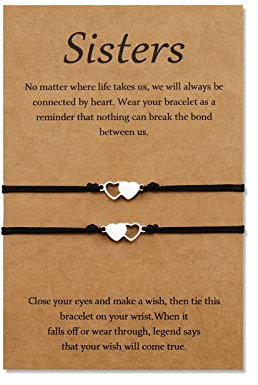 YELUWA 2 Pcs Schwestern Armband Beste Freundschaft Herz Übereinstimmung Lang Entfernung Armbänder Schmuck Schwester Geschenke für Schwester Geburtstag Beziehung für Mädchen Frauen Mutter Tochter
