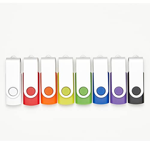 100 Stück 5 Zufällige Farbe 256MB USB-Sticks USB 2.0 Swivel Design Flash Drive für die Datenspeicherung Großhandel Bulk (5 Zufällige Farbe, 256MB)