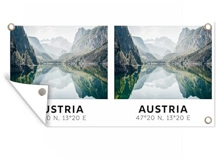 MuchoWow Outdoor-Poster Poster Wanddeko draußen Deko Garten Gartenposter 160x80 cm Österreich - Alpen - Wasser - Berg