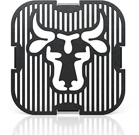 tuning-art GE03-15 Grilleinsatz | Quad | Bullenmotiv | Stahl | Grillrost für Grillplatte Plancha Größe: Grilleinsatz ø 15 cm