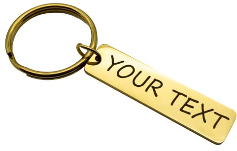 Metall Schlüsselanhänger Lasergravur Hochglanz Name Wunschname personalisiert individuell Gold