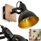 Applique murale Tina en métal/bois noir/chrome/or/marron foncé Lampe réglable rétro vintage effet lumineux et interrupteur marche/arrêt sur le boîtier 1 ampoule E14, ampoule(s) non incluse(s)