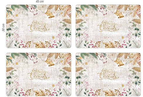Set mit 4 Einzel-Weihnachten, magisch, 4u-30 x 45 cm