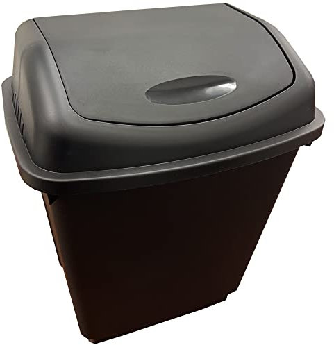STORM TRADING GROUP 50L Black Swing Bin Waste Rubbish Recycling Flip Top Dustbin For Home Kitchen Office Bin (3)