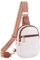 Telena Bauchtasche Damen Brusttasche, Crossbody Bag Kunstleder Umhängetasche Klein Schultertasche für Frauen Sling Bag,Beige mit Braun
