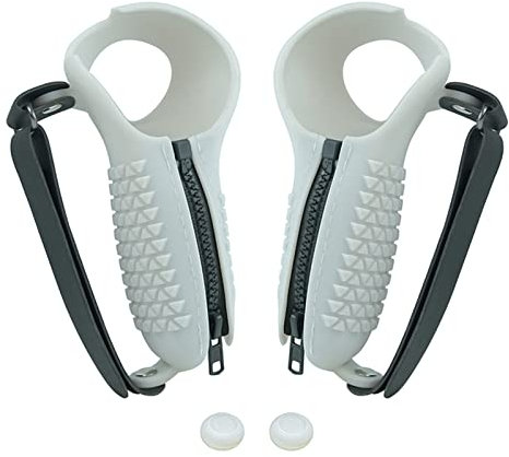 Controller-Griffe-Abdeckung, Silikongel, Griff-Controller, Hautschutz, verstellbare Controller-Riemen, kompatibel mit PICO 4 VR Zubehör (grau)