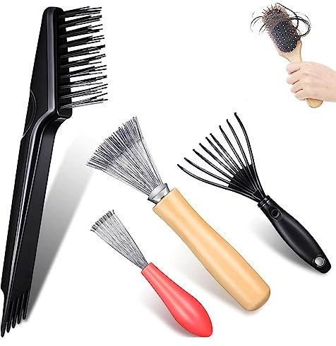 4Pcs Outils de Nettoyage Brosse à Cheveux Outil de Nettoyage de Peigne à Cheveux Brosse de Nettoyage de Peigne Brosse Nettoyante de Peigne Nettoyant pour Peigne à Cheveux Mini Brosse à Cheveux Remover