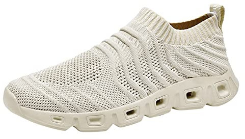 Stivali Scarpe di Tela Uomo estive Scarpe Uomo estive Stivali Uomo Pelle Alti 2023 Sneakers Uomo Bianche Beige-1 15.99