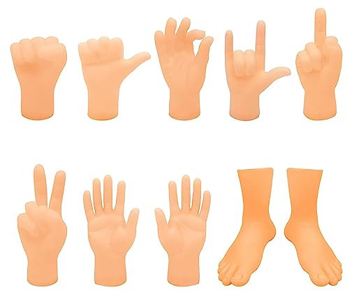 10 Stück Kleine Hände,Kleine Hände Fingerpuppen, Fingerpuppe Lustige Gummi Mini Hände Für Finger Spiel Streich Spielzeug Tiny Hands Set Für Haustiere Spiele Familie Spiele Ostern Halloween Party