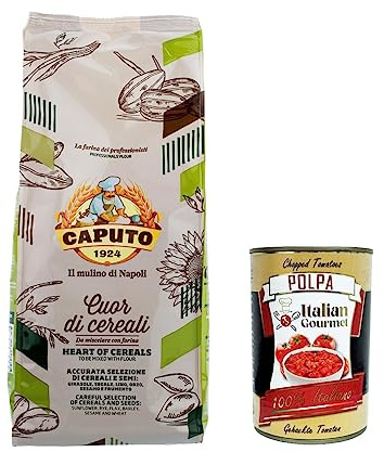 3x Caputo farina Cuor di Cereali 1kg Mehl heart of cereals Mehlauswahl aus Getreide und Samen + Italian Gourmet polpa 400g