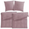 Pure Label Musselin Bettwäsche 155x220 4 teilig bestehend aus Bettbezug 155 x 220 cm 2er Set + Kissenbezug 80x80 cm 2er Set aus Baumwolle - Traumhaft kuschelige Bettwäsche-Sets in Mauve