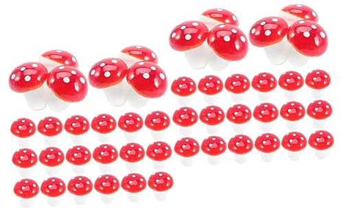 Abaodam 2 Sets Mini-Pilze Kuchendekorationen Gartenpilz-Ornamente Für Miniatur-gartenlandschaftsdekor Gefälschte Miniatur-Pilze 100 Stück * 2