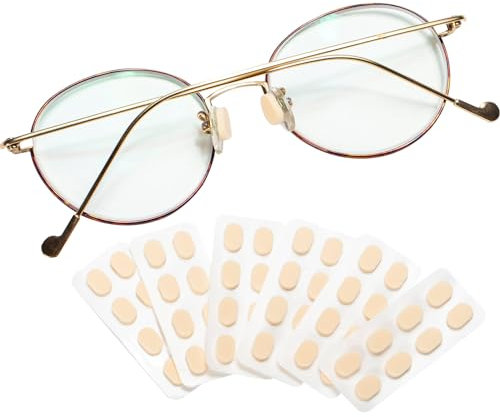 24 Paar Nasenpads Brille Selbstklebend, Schwamm Nasenpads,Anti Rutsch Brillen Nasenpads,Dünne Nasenpads für Brillen, Sonnenbrillen,Hautfarbe,1.5 mm