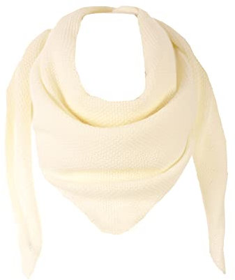 stylx Damen XXL Strick Dreieck Schal mit Reiskorn Strickmuster in Unifarben, Schal, Leichtes Tuch (creme-weiß)