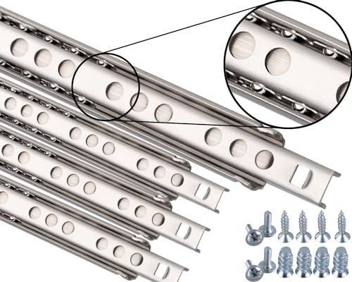 Stahlia 4 Schubladenschienen (2 Paar) EDELSTAHL Teilauszug Rollenauszug Teleskopschiene Kugelführung Schubladenauszug Nuthöhe: 17mm / Länge: 310 mm