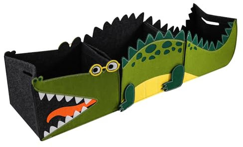 Ksrnsne 3Pcs Spielzeugkiste aus Filz Aufbewahrungsbox Kinder Spielzeug Box Krokodil Faltbare Spielzeug Aufbewahrung