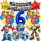 Luftballon 6. Geburtstag Junge, Geburtstagsdeko 6 Jahre Party Supplies Ballons, 3D Folienballon Kindergeburtstag Deko, Luftballons Girlanden Banner Set für Kinder Geburtstag Party Dekoration