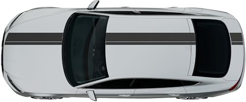 Kiwistar - Autoaufkleber Rallye Streifen - 23 x 400 cm - Dunkelgrau glänzend - selbstklebend - Viperstreifen für Auto, Motorhaube, Karosserie - Tuning Aufkleber Racing Deko