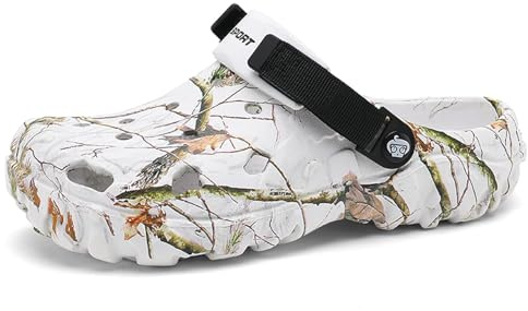 SECHRITE Sabots Mules Femmes Hommes Chaussures de Jardin Sabot Jardin Été Pantoufles Sandales de Plage Caoutchouc Medical Infirmiere Clogs Antidérapante Chaussures de Travail de Loisirs Blanc 44 EU