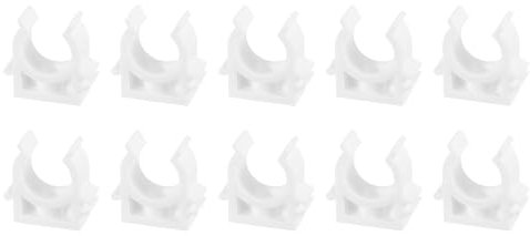 sourcing map 10Pcs U-Shaped Pipe Clamps Clips, PPR U Shaped Water Pipe Clamp Fit for 20mm/0.79 OD Water Pipes and Tubing Hoses Support, White