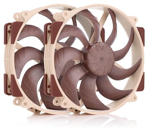 Noctua NF-A14x25r G2 PWM Sx2-PP, Set de Dos Ventiladores Silenciosos para PC, de 140 mm, Funcionamiento de Entrada/Salida (Marrón)