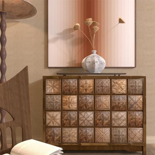 Fliesenaufkleber 15x15cm Holz Korn Braun Klebefliesen Wasserfest Fliesenaufkleber Bad Fliesenaufkleber Küche Möbel Deko Küchenrückwand Selbstklebend Mosaikfliesen（48 Stück)