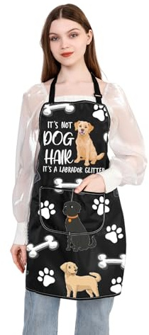 PLITI Labrador-Schürze mit Taschen, It's Not Dog Hair It's Labrador, Glitzer, Labrador, Liebhaber, Geschenk, Labrador, Besitzer, Labor, Mutter, Geschenk