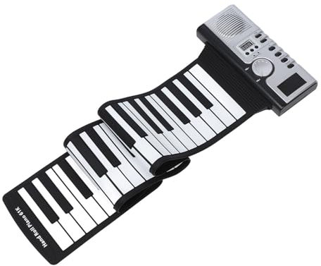 61 Key Roll Up Piano Keyboard, Portable Silicone Electronic Piano Keyboard with Built in Speaker, for Kids Adults