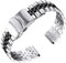 BINLUN Edelstahl Uhrenarmband Metall Uhrenarmbänder für Herren Damen Metallarmband mit Sicherheitsverschluss 18mm 20mm 22mm 24mm 26mm Armband Zwei Ton （Silber + Schwarz, 26mm