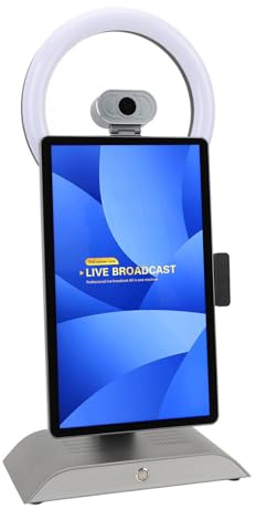 Bewinner 15,6-Zoll-Tisch-Live-Übertragungs-Interaktiv-Touchscreen, 16 GB RAM 256 GB ROM Live-Streaming-Gerät mit Multi-Kamera, Live-Stream-Ausrüstung für Tiktok (EU-Stecker)