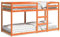 IKAYAA Letto a Castello con Scala e 2 reti Letto Doppio a Castello Telaio Letto Castello in Legno Massello di Pino-Cera marrone-90 x 200 cm