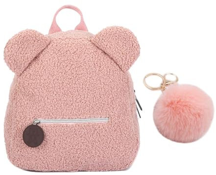 YSJCHEBS Sac À Dos Ours Mignon, Sac pour Filles, Sac À Dos De Grande Capacité, Adapté pour L'École, Les Voyages Et L'Extérieur, Rose, Taille Unique