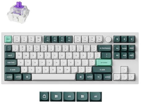 Keychron Q3 HE QMK Wireless Custom Mechanical Keyboard with Knob, US ANSI Bluetooth Wired 80% Layout Hot-Swappable Programmable RGB Backlit Gateron Magnetic Switches for Mac Windows, Shell White