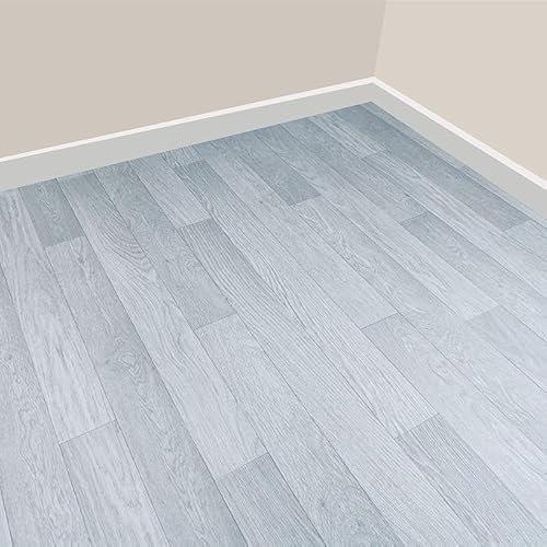 Grandismo Declan White Oak Effect Vinyl Lino Roll Flooring Kitchen Bathroom Waterproof Roll Sheet Anti-Slip Cushion Flooring (3metres x 2metres (9ft 10 x 6ft 6))