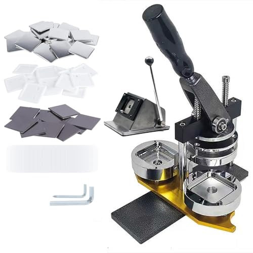 dosiwlatever DIY-Bausatz für Foto-Magnetmaschine, Fridge Magnet Maker Machine – 100-teiliges Zubehör, individuelle Abzeichen und Urlaubssouvenirs (50 x 50 mm)