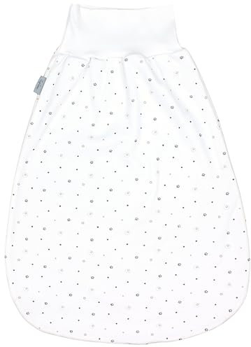 TupTam Baby Strampelsack mit breitem Bund – Unwattierter Schlafsack Baby aus Baumwolle für Frühling & Sommer, Farbe: Sterne Beige, Größe: 0-6 Monate