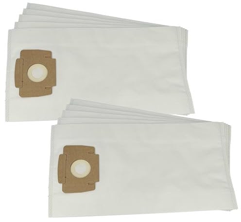 vhbw 10x Staubbeutel kompatibel mit Taski S 6, S 4, Vento 8 S, Vento 8, Hurricane Staubsauger - 45,5cm x 24cm Weiß